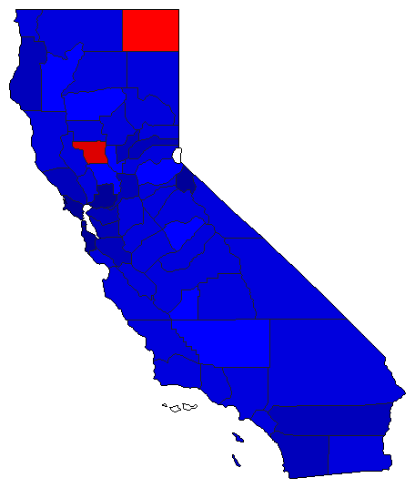 1916 California County Map of General Election Results for Senator