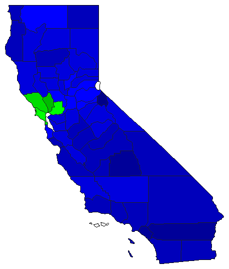 1918 California County Map of General Election Results for Governor