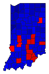1920 Indiana County Map of General Election Results for Senator