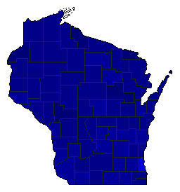 1922 Wisconsin County Map of General Election Results for Governor