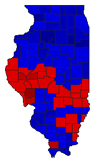 1924 Illinois County Map of General Election Results for Governor