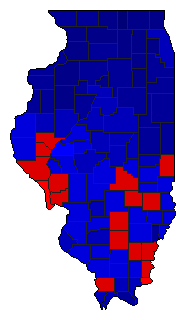 1924 Illinois County Map of General Election Results for State Treasurer