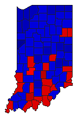 1924 Indiana County Map of General Election Results for Secretary of State