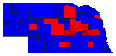 1924 Nebraska County Map of General Election Results for Governor