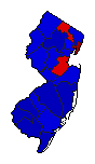 1925 New Jersey County Map of General Election Results for Governor
