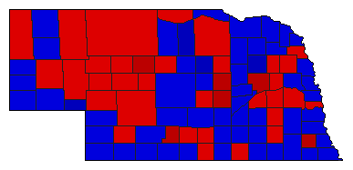 1926 Nebraska County Map of General Election Results for Secretary of State