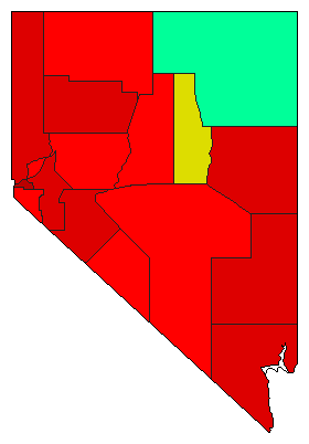 1926 Nevada County Map of Democratic Primary Election Results for Senator
