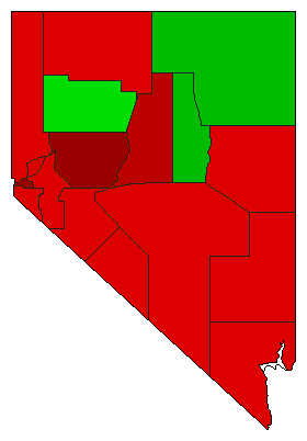 1926 Nevada County Map of Democratic Primary Election Results for Lt. Governor