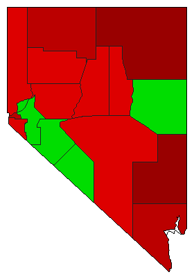 1926 Nevada County Map of Democratic Primary Election Results for Secretary of State
