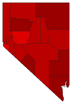 1926 Nevada County Map of General Election Results for State Treasurer