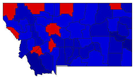 1928 Montana County Map of General Election Results for Lt. Governor