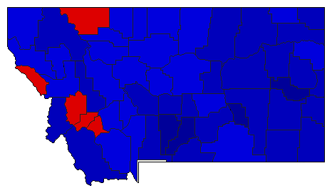 1928 Montana County Map of General Election Results for State Treasurer