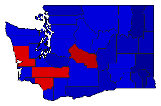 1928 Washington County Map of General Election Results for Governor