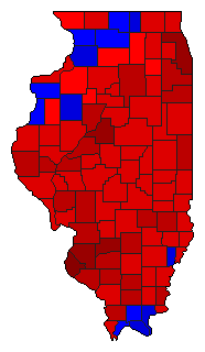 1930 Illinois County Map of General Election Results for Senator