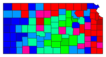 1930 Kansas County Map of General Election Results for Governor