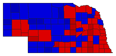 1930 Nebraska County Map of General Election Results for Governor