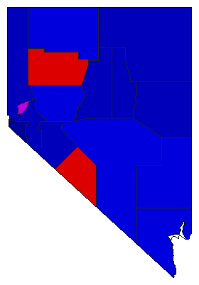1930 Nevada County Map of General Election Results for Lt. Governor