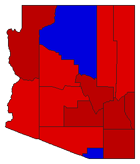 1930 Arizona County Map of General Election Results for Secretary of State