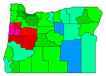 1930 Oregon County Map of General Election Results for Governor