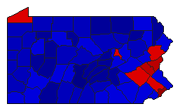 1930 Pennsylvania County Map of General Election Results for Governor