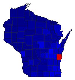 1930 Wisconsin County Map of General Election Results for Governor
