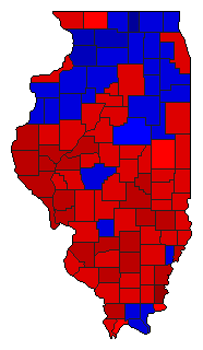 1932 Illinois County Map of General Election Results for Lt. Governor
