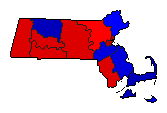 1932 Massachusetts County Map of General Election Results for Governor