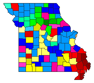 1932 Missouri County Map of Republican Primary Election Results for Lt. Governor