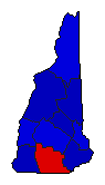 1932 New Hampshire County Map of General Election Results for Governor