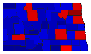 1932 North Dakota County Map of General Election Results for Governor