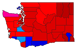 1932 Washington County Map of General Election Results for Secretary of State