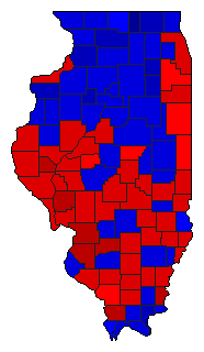 1934 Illinois County Map of General Election Results for State Treasurer