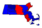 1934 Massachusetts County Map of General Election Results for Lt. Governor