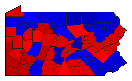 1934 Pennsylvania County Map of General Election Results for Senator