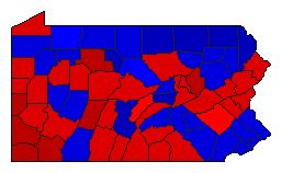 1934 Pennsylvania County Map of General Election Results for Governor