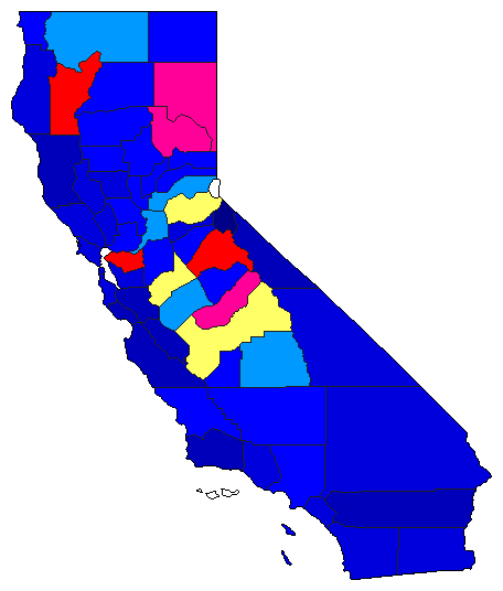 1934 California County Map of General Election Results for Governor