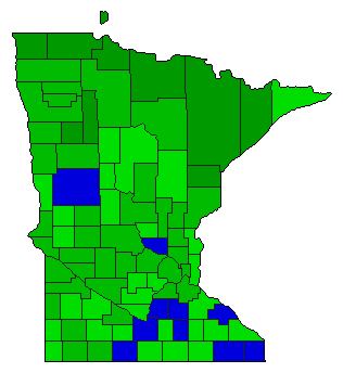 1936 Minnesota County Map of General Election Results for Governor