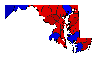1938 Maryland County Map of General Election Results for Governor