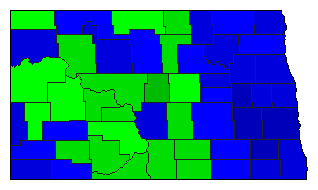 1938 North Dakota County Map of General Election Results for Senator
