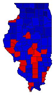1940 Illinois County Map of General Election Results for Governor