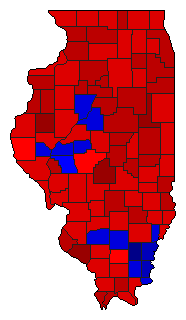 1940 Illinois County Map of Democratic Primary Election Results for Governor
