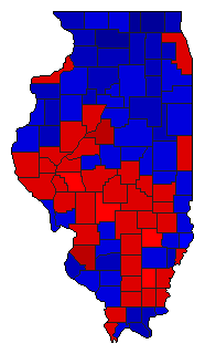 1940 Illinois County Map of General Election Results for Secretary of State