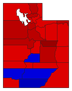 1940 Utah County Map of General Election Results for State Auditor