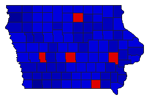 1942 Iowa County Map of General Election Results for Senator