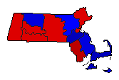 1944 Massachusetts County Map of General Election Results for Governor