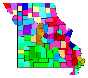 1944 Missouri County Map of Republican Primary Election Results for Lt. Governor