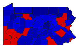 1944 Pennsylvania County Map of General Election Results for Senator