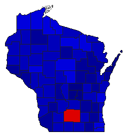 1946 Wisconsin County Map of General Election Results for Senator