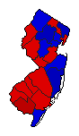 1949 New Jersey County Map of General Election Results for Governor