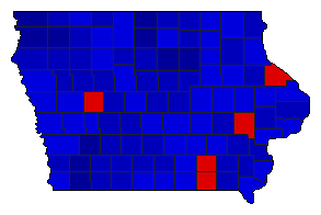 1950 Iowa County Map of General Election Results for Lt. Governor